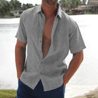Men's Short Sleeve Linen Shirt Relaxed Summer Button Up