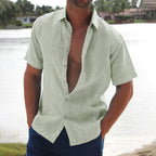 Men's Short Sleeve Linen Shirt Relaxed Summer Button Up