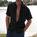 Men's Short Sleeve Linen Shirt Relaxed Summer Button Up