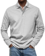 Men's Long Sleeve Polo Soft Smart Casual Knit