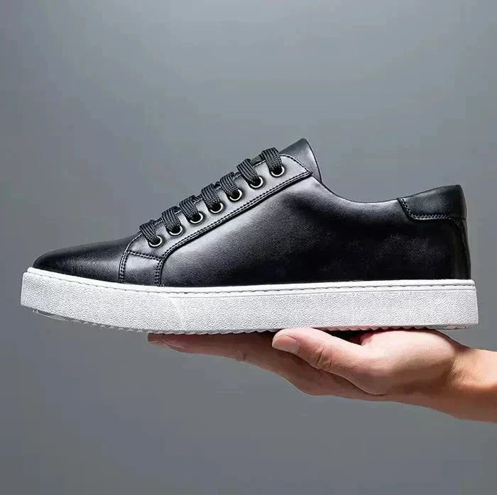Men's Leather Low Top Trainers Smart Casual Summer Shoes