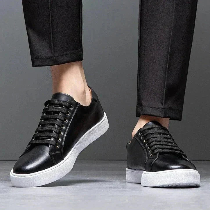 Men's Leather Low Top Trainers Smart Casual Summer Shoes