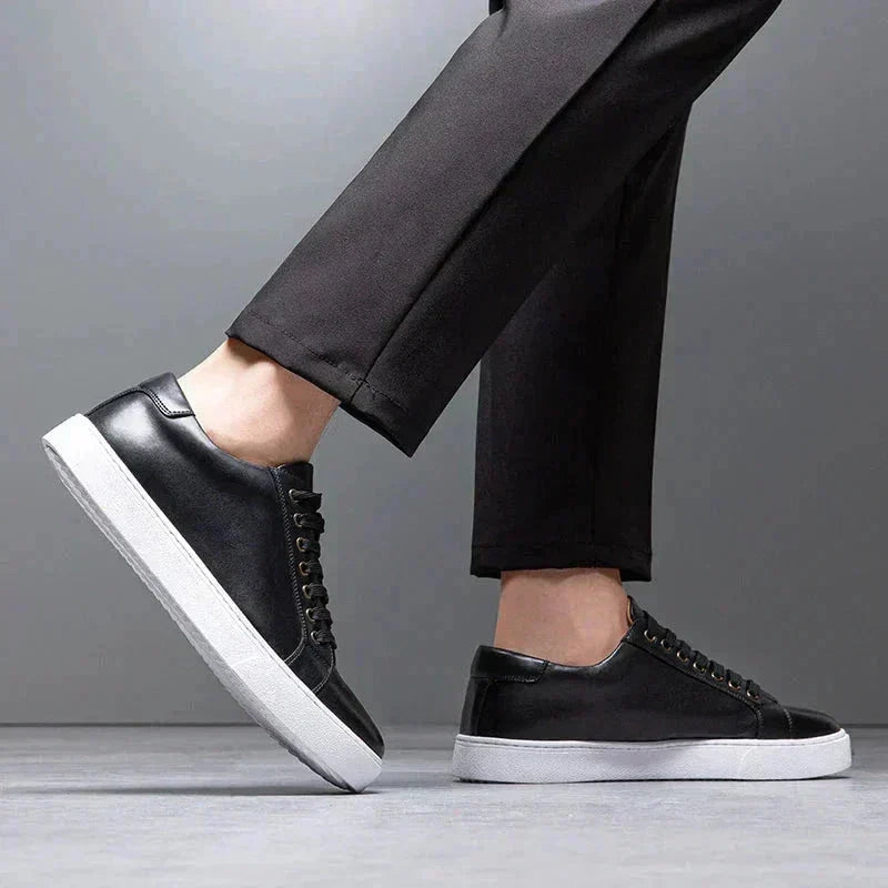 Men's Leather Low Top Trainers Smart Casual Summer Shoes