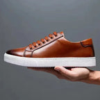 Men's Leather Low Top Trainers Smart Casual Summer Shoes