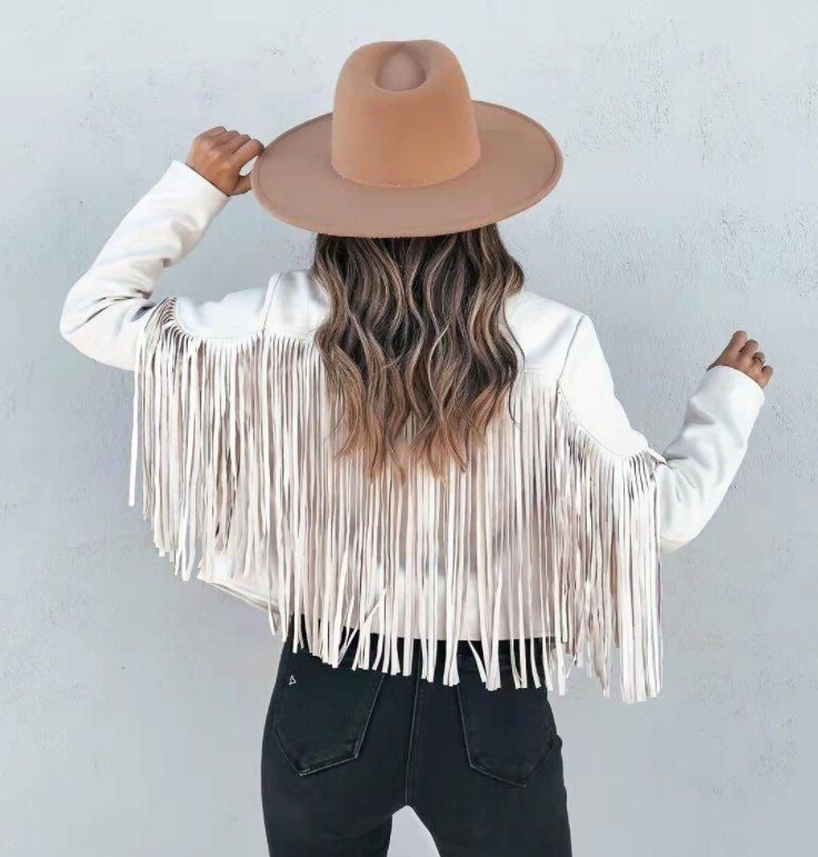 Women's Festival Fringe Jacket in Soft Faux Suede