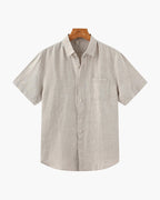 Men's Short Sleeve Linen Button Up Summer Shirt