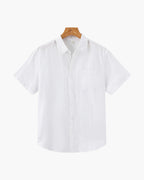 Men's Short Sleeve Linen Button Up Summer Shirt