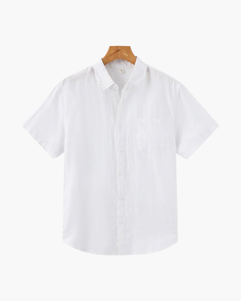 Men's Short Sleeve Linen Button Up Summer Shirt