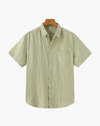 Men's Short Sleeve Linen Button Up Summer Shirt