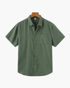 Men's Short Sleeve Linen Button Up Summer Shirt