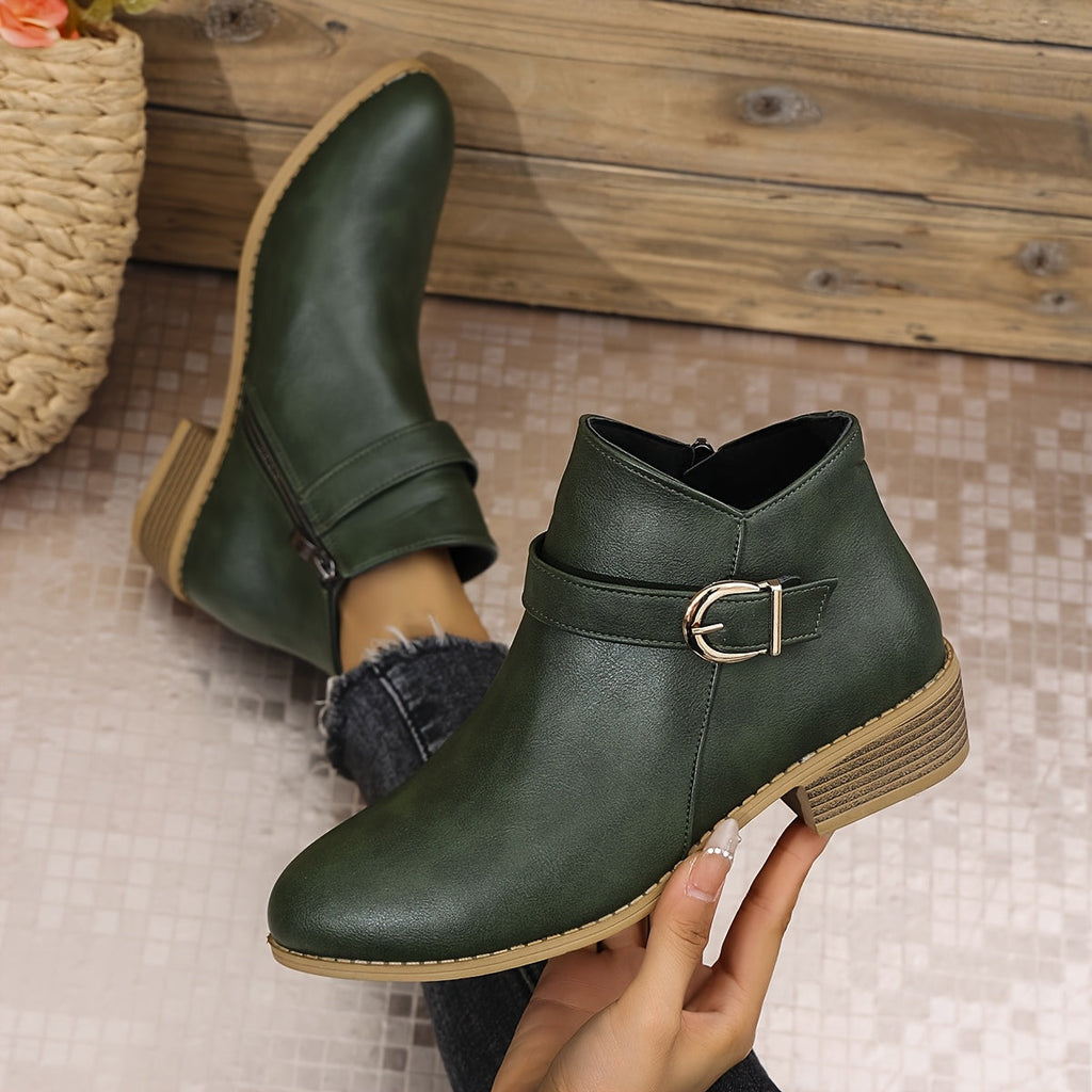 Women's Chelsea Ankle Boot with Buckle Detail