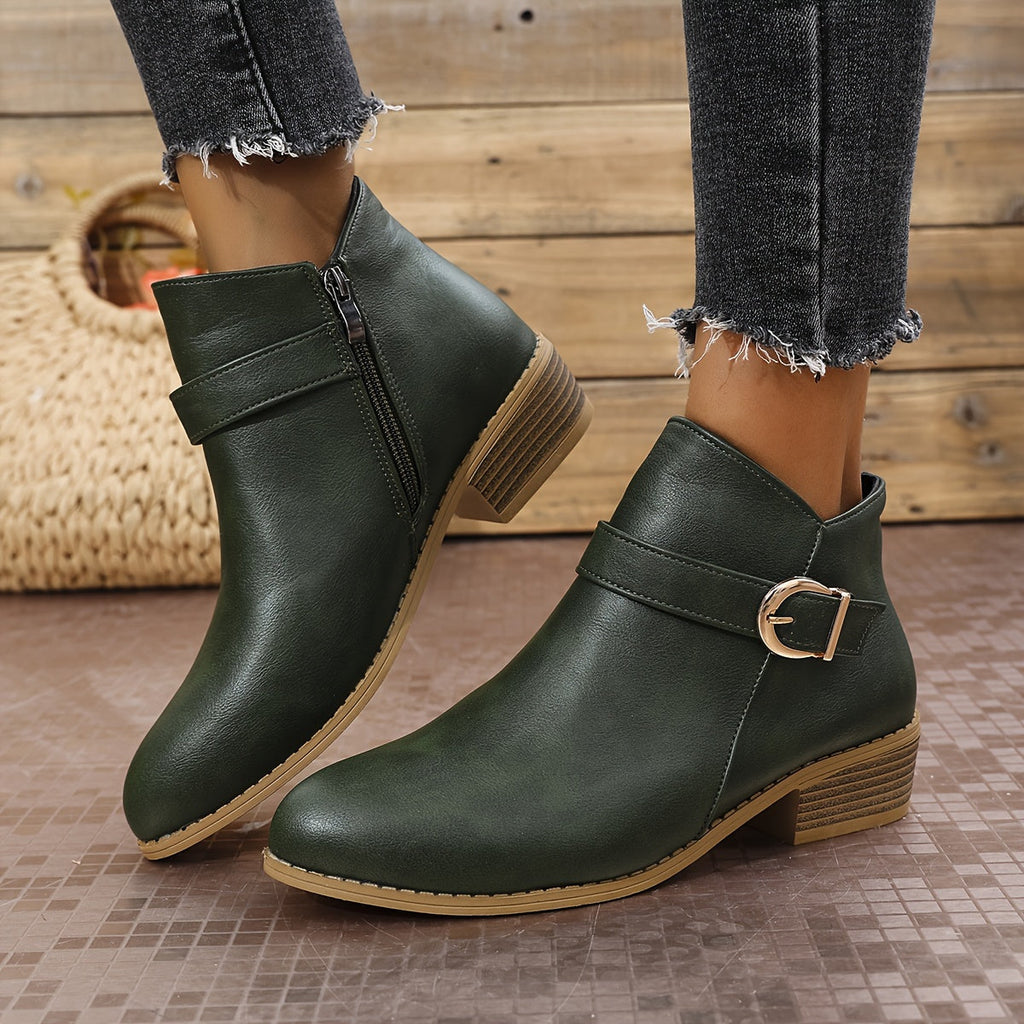Women's Chelsea Ankle Boot with Buckle Detail