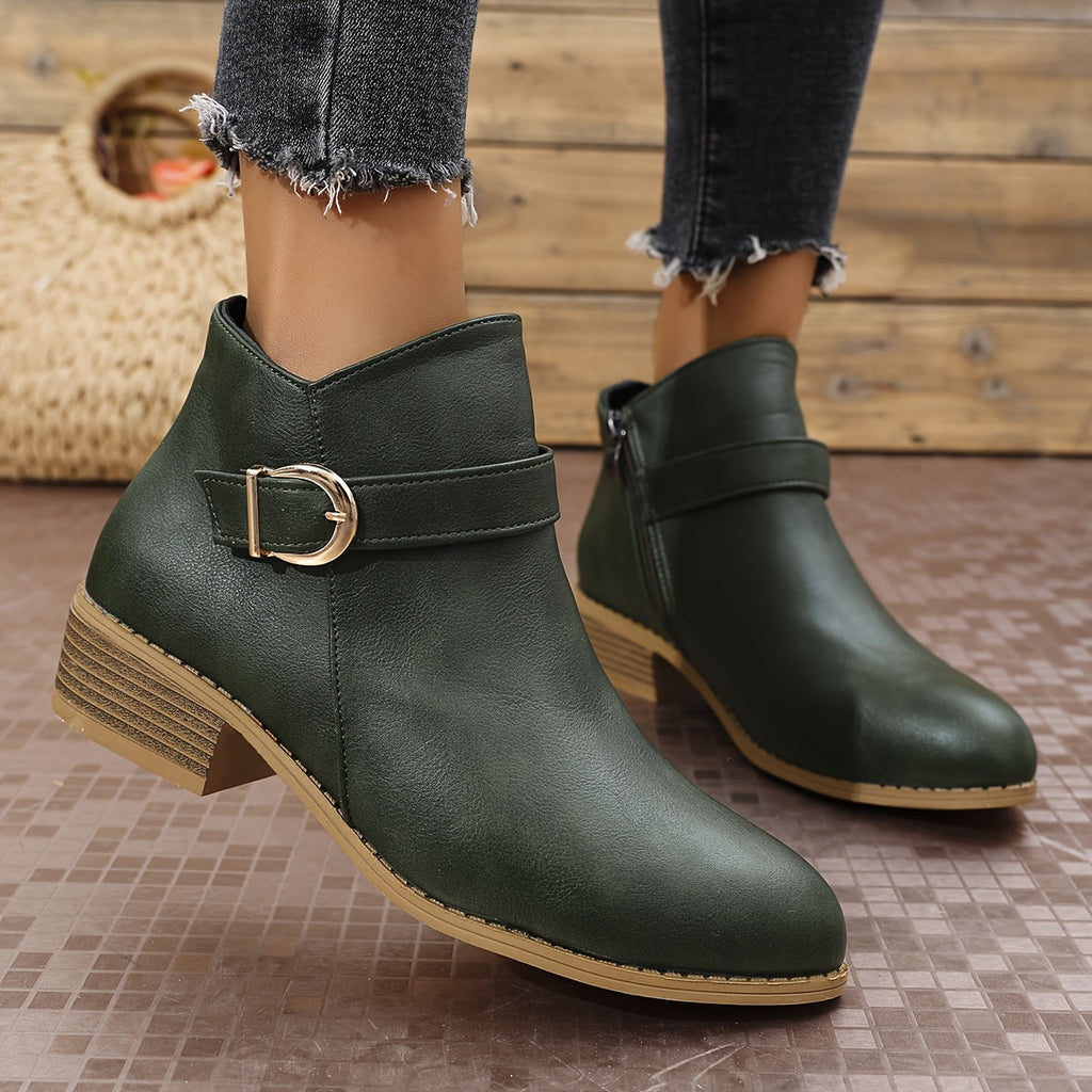 Women's Chelsea Ankle Boot with Buckle Detail