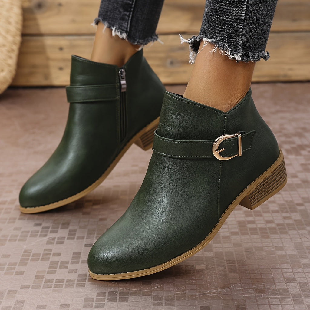 Women's Chelsea Ankle Boot with Buckle Detail