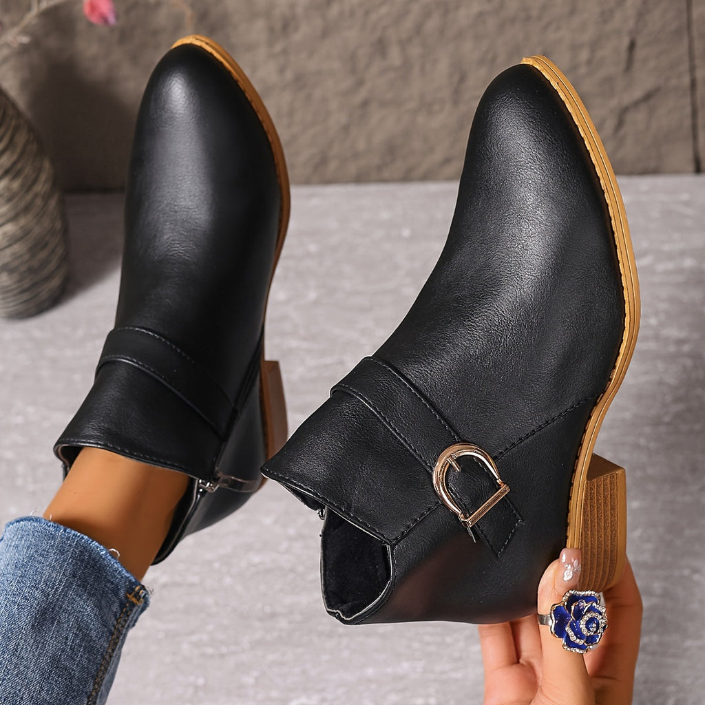 Women's Chelsea Ankle Boot with Buckle Detail