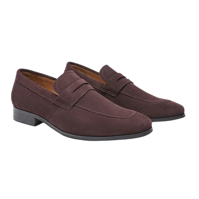 Men's Suede Penny Loafers Smart Slip On Dress Shoes