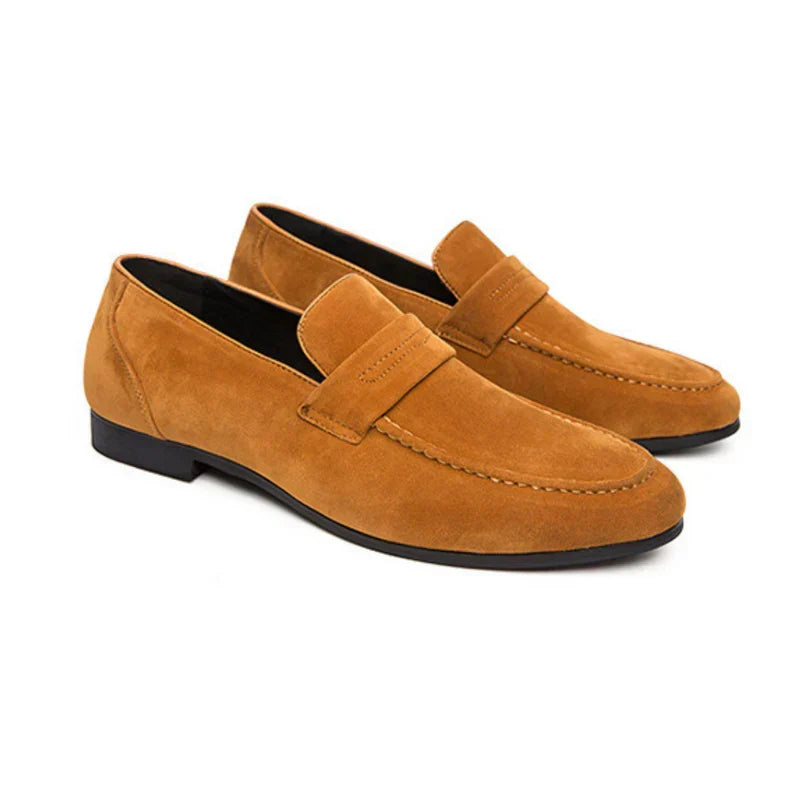 Men's Suede Penny Loafers Smart Slip On Dress Shoes