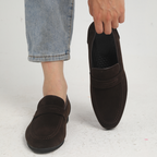 Men's Suede Penny Loafers Smart Slip On Dress Shoes