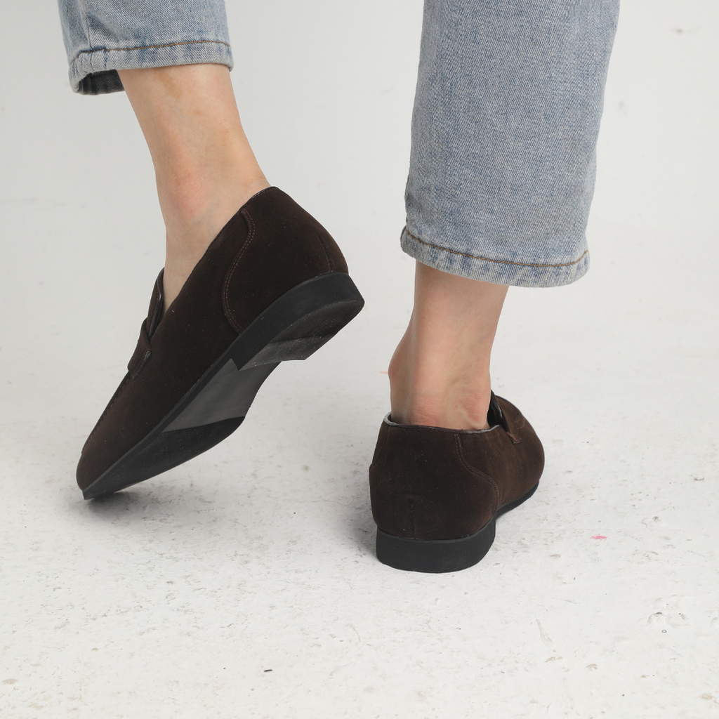 Men's Suede Penny Loafers Smart Slip On Dress Shoes