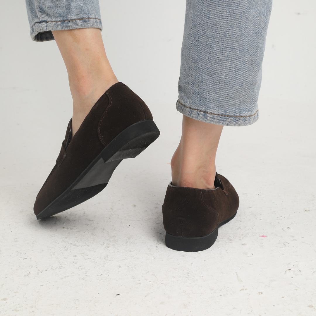 Men's Suede Penny Loafers Smart Slip On Dress Shoes
