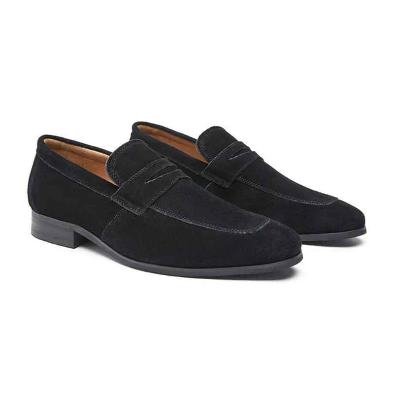 Men's Suede Penny Loafers Smart Slip On Dress Shoes