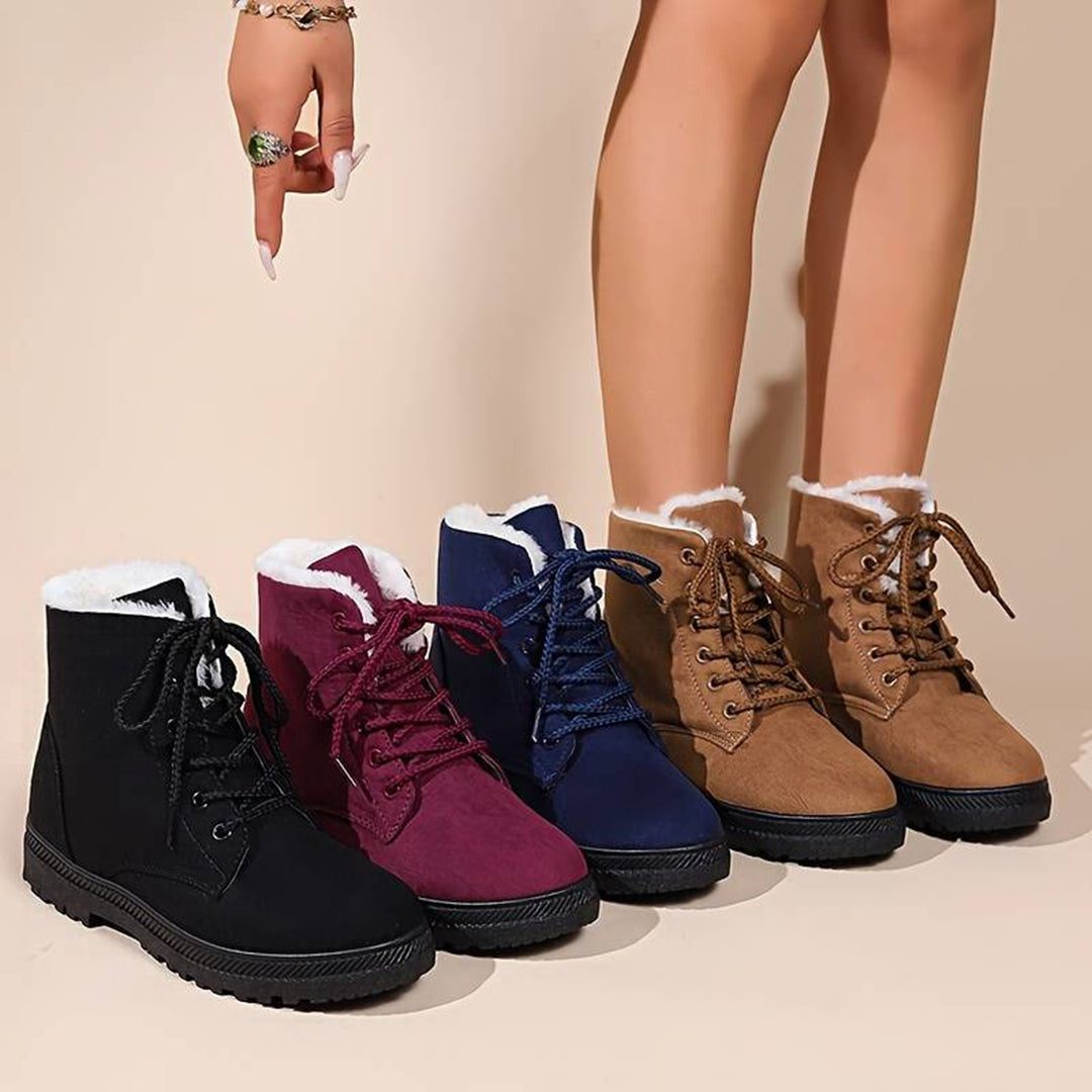Women's Lace-Front Fleece Lined Booties for Chilly Errands