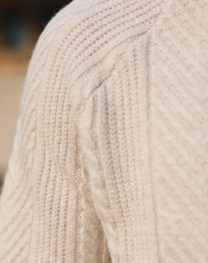Men's Knit Sweater With Collar Warm Comfortable Stylish Textured