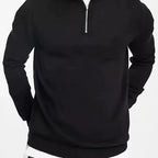 Men's Half Zip Knit Sweater Casual High Neck Comfortable