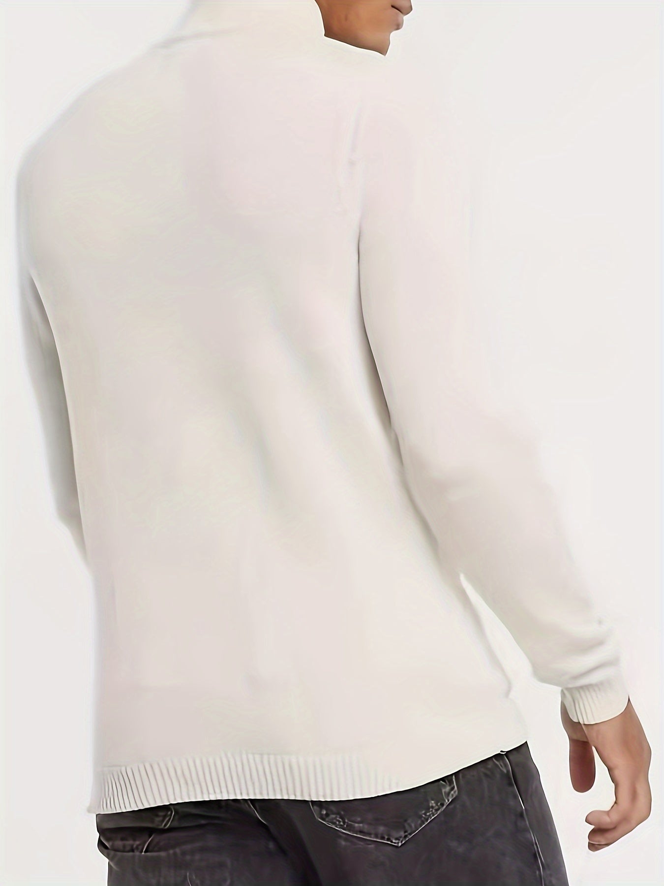Men's Half Zip Knit Sweater Casual High Neck Comfortable
