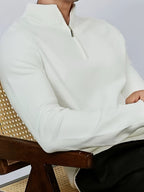 Men's Half Zip Knit Sweater Casual High Neck Comfortable