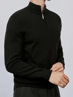 Men's Half Zip Knit Sweater Casual High Neck Comfortable