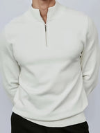 Men's Half Zip Knit Sweater Casual High Neck Comfortable