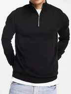 Men's Half Zip Knit Sweater Casual High Neck Comfortable