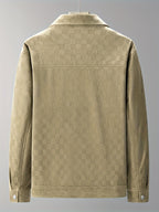 Men's Printed Snap Button Utility Jacket With Chest Pockets