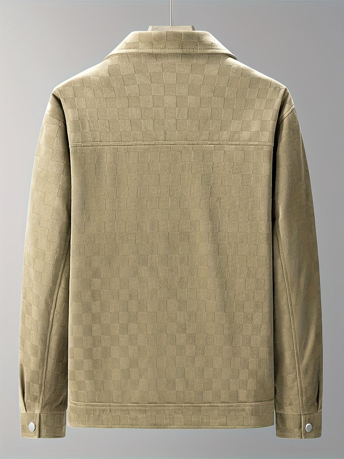 Men's Printed Snap Button Utility Jacket With Chest Pockets