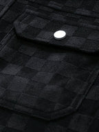 Men's Printed Snap Button Utility Jacket With Chest Pockets