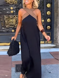Women's Crossover Halter Maxi Dress With Flowing Silhouette