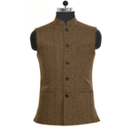 Men's Slim Fit Stand Collar Waistcoat Tailored Heritage Layer
