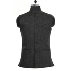 Men's Slim Fit Stand Collar Waistcoat Tailored Heritage Layer