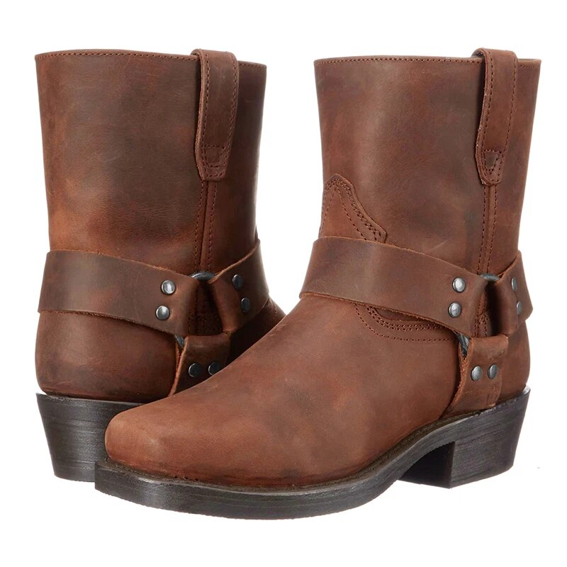 Men's Western Leather Boots Stylish Durable Comfortable Everyday Adventure