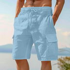 Men's Drawstring Utility Cargo Shorts With Flap Pockets