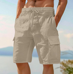 Men's Drawstring Utility Cargo Shorts With Flap Pockets