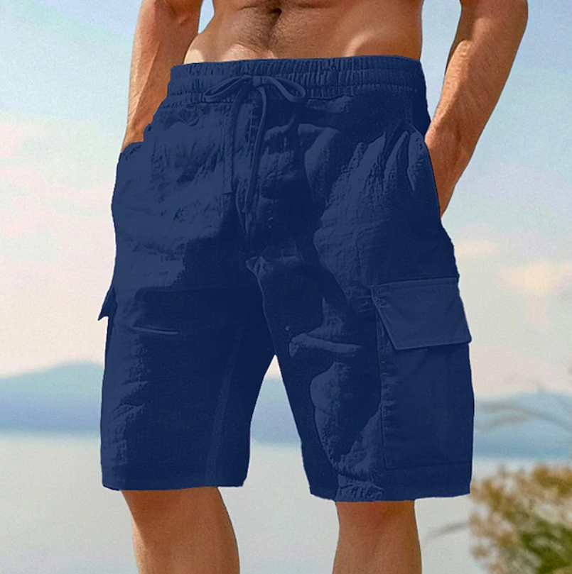 Men's Drawstring Utility Cargo Shorts With Flap Pockets