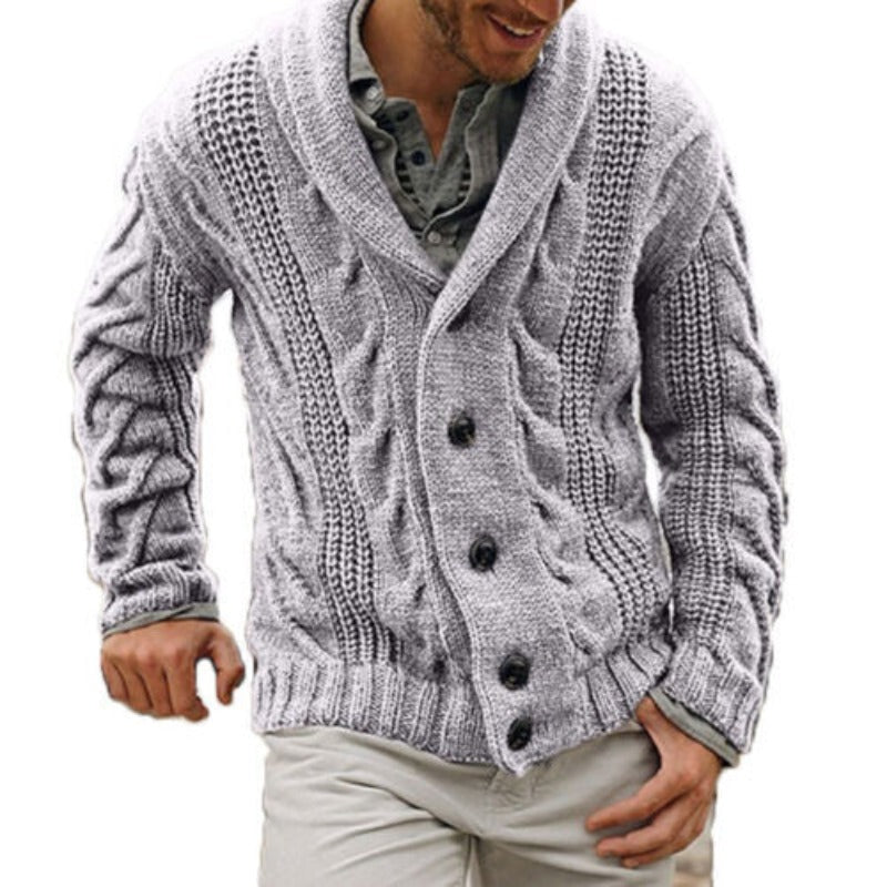 Men's Knitted Wool Cardigan Warm Comfortable Button Up Classic