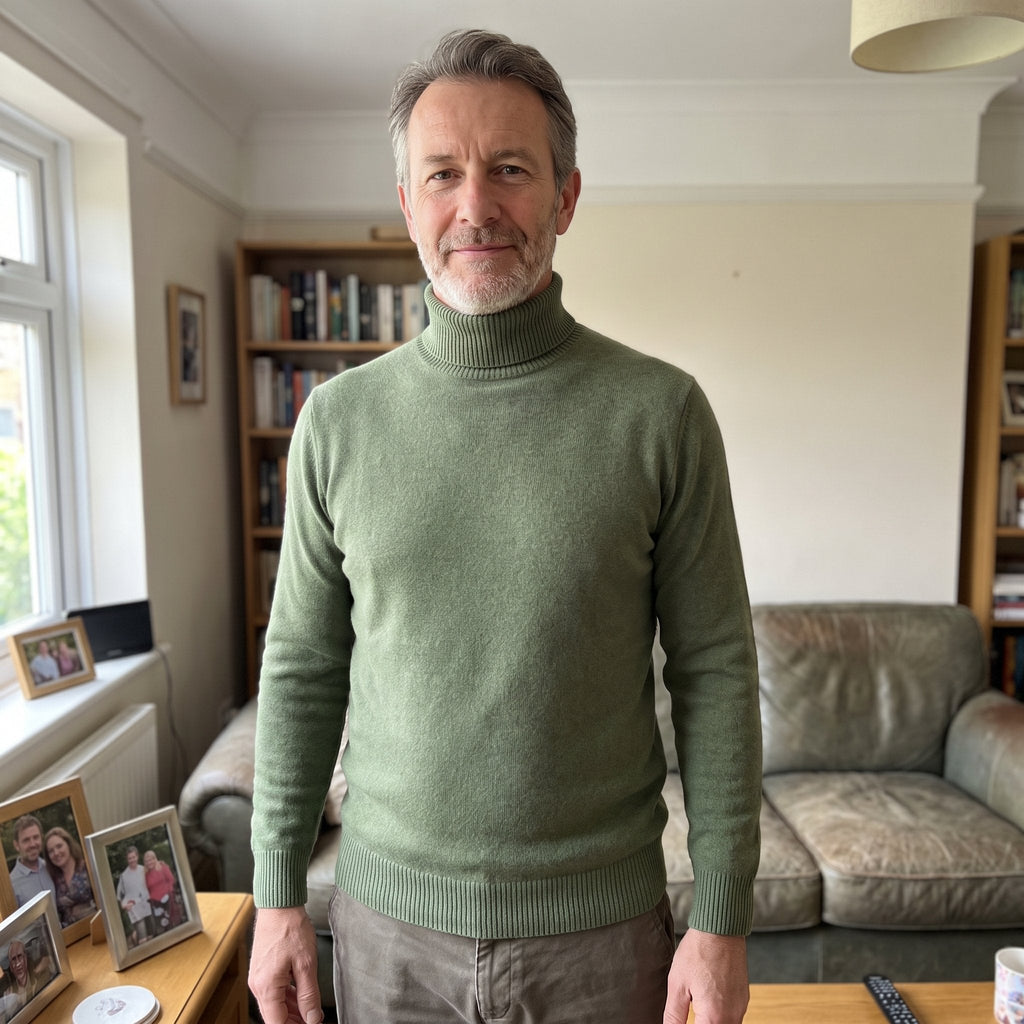 Men's Smart-Casual Turtleneck Sweater with Structured Fit