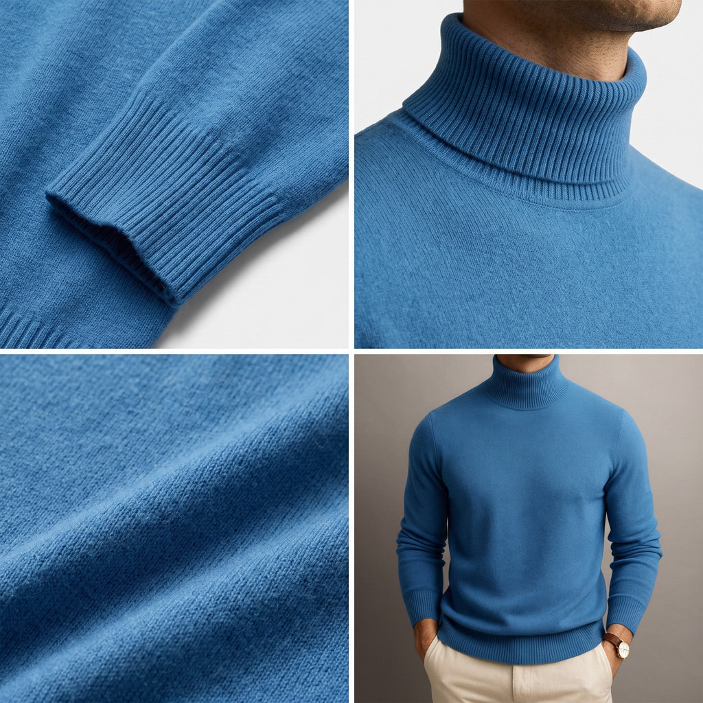Men's Smart-Casual Turtleneck Sweater with Structured Fit