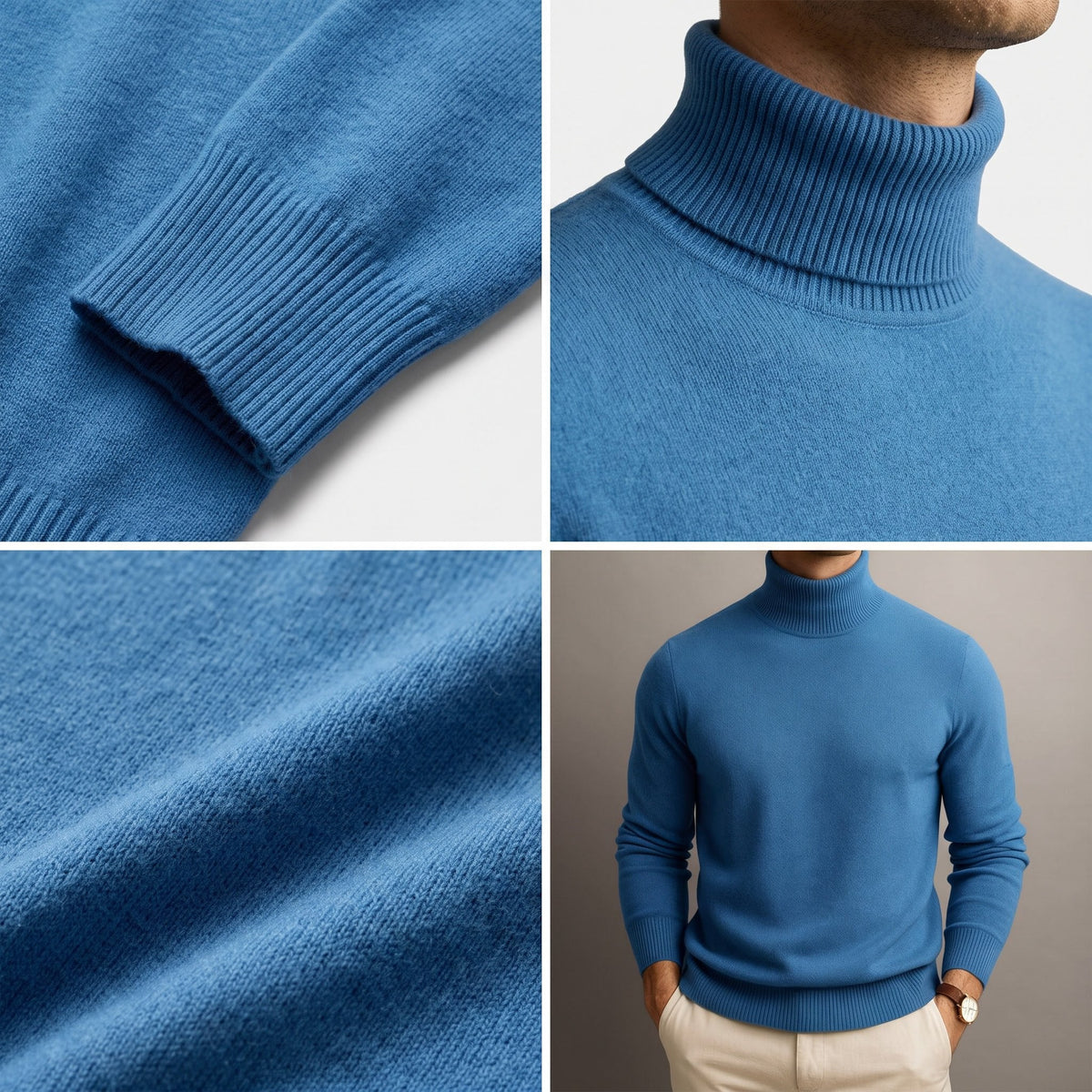 Men's Smart-Casual Turtleneck Sweater with Structured Fit