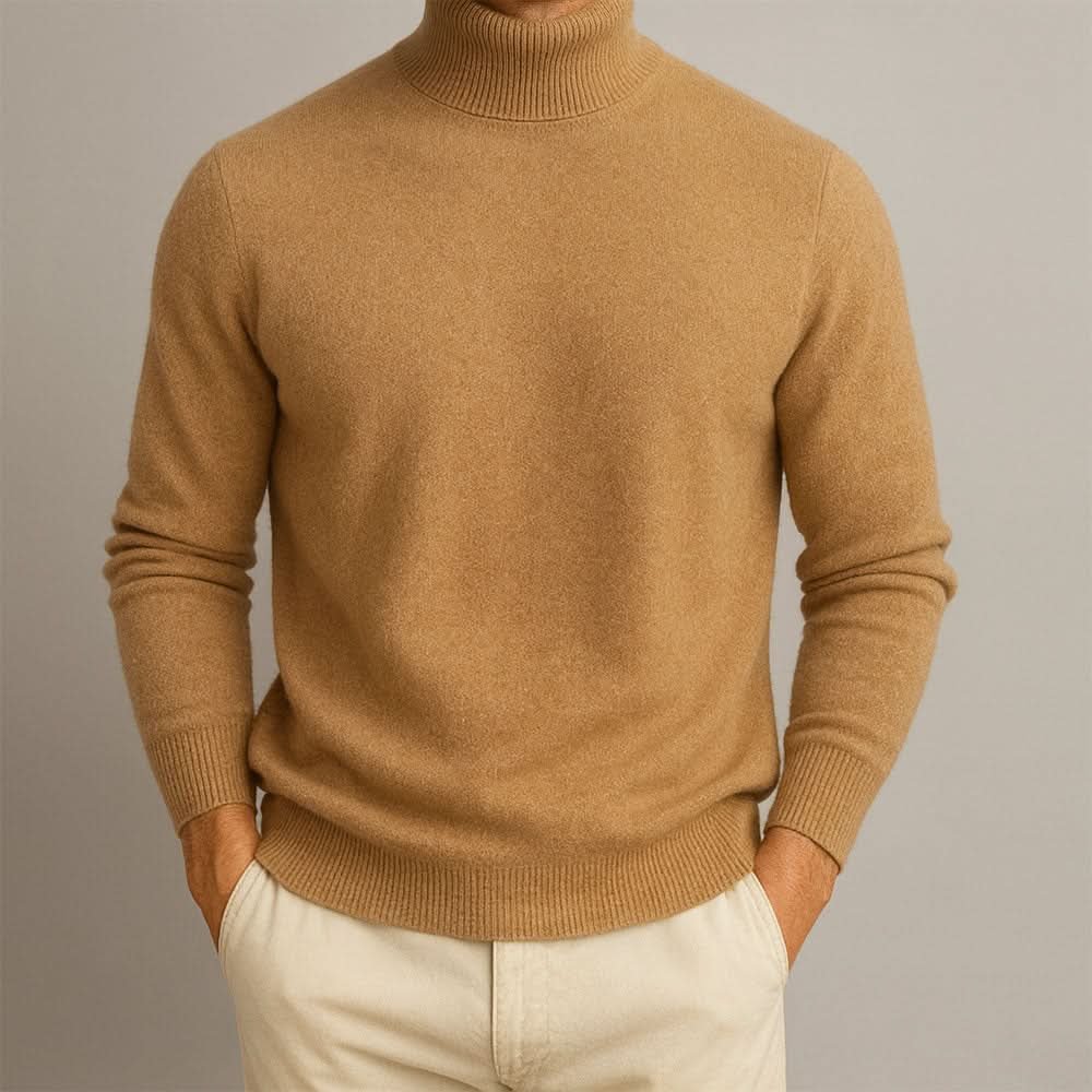 Men's Smart-Casual Turtleneck Sweater with Structured Fit