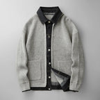 Men's Button Front Knit Cardigan Collared Winter Layer