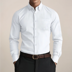 Men's Slim Fit Button Down Collar Shirt Long Sleeve